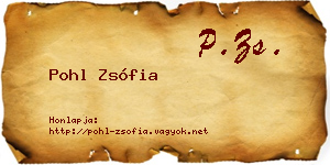 Pohl Zsófia névjegykártya